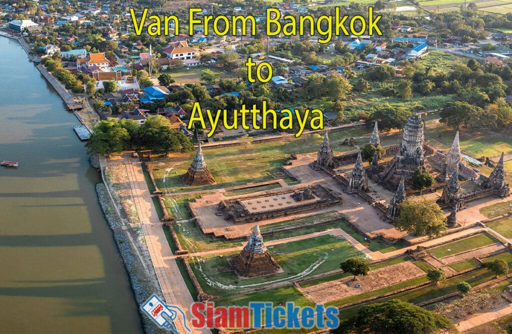 Aerial view of Wat Chaiwatthanaram, a renowned ruin temple near the Chao Phraya River in Ayutthaya, Thailand.