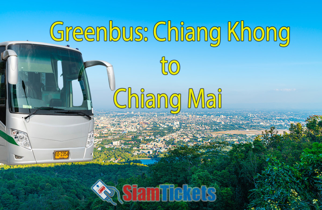 Greenbus from Chiang Khong to Chiang Mai with cityscape view